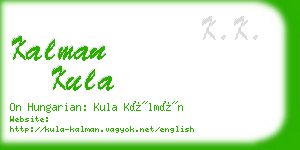 kalman kula business card